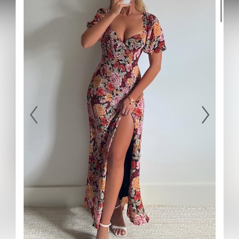 Showpo - Lorie midaxi dress - short sleeve cut out tie back boheme floral size 6